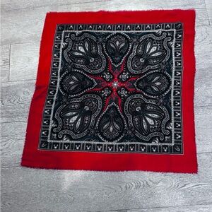 Elegant Red and Black Paisley Bandana